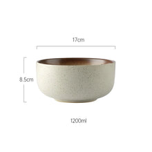 Load image into Gallery viewer, Japanese Wide Ceramic Ramen Bowl | Instant Noodle Bowl With Lid, Spoon, Chopstick Set - 1 Pc