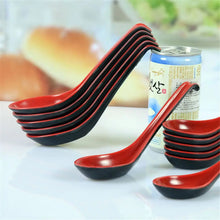 Load image into Gallery viewer, Miso Soup Spoons | Traditional Black and Red (Set of 5)