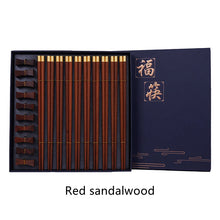 Load image into Gallery viewer, Premium Natural Wood Chinese Chopsticks Gift Box with Holder - 10 Pair Set