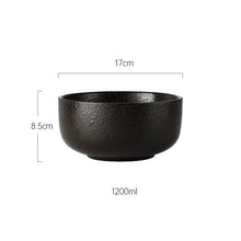Load image into Gallery viewer, Japanese Wide Ceramic Ramen Bowl | Instant Noodle Bowl With Lid, Spoon, Chopstick Set - 1 Pc