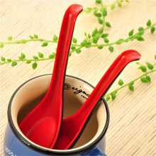 Load image into Gallery viewer, Traditional Black and Red Chinese Asian Soup Spoons for Miso Soup | 5 Pcs