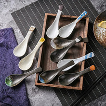 Load image into Gallery viewer, Vintage Asian Soup Spoons | Japanese Ceramic Cutlery - 1 Pc