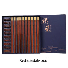 Load image into Gallery viewer, Premium Natural Wood Chinese Chopsticks Gift Box with Holder - 10 Pair Set