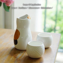 Load image into Gallery viewer, Maneki Neko Ceramic Sake Set | Japanese Lucky Cat Wine Set - 3 Pc