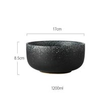 Load image into Gallery viewer, Japanese Wide Ceramic Ramen Bowl | Instant Noodle Bowl With Lid, Spoon, Chopstick Set - 1 Pc