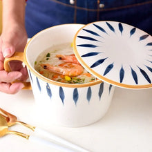 Load image into Gallery viewer, Modern Ramen Bowls with Handle and Lid | Japanese Ceramic Tableware - 1 Set