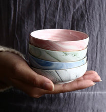 Load image into Gallery viewer, Gold & Pink Marble Soy Sauce Dish | Japanese Sushi Bowl for Dipping - 1 Pc