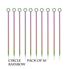 Load image into Gallery viewer, Circle Metal Cocktail Picks | Rose Gold Toothpick Skewers - 10 Pc Set