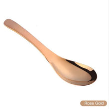 Load image into Gallery viewer, Stainless Steel Asian Soup Spoons | Korean Metal 304 Grade Kitchen Color Utensils - 1 Pc - Blue Purple Rainbow Silver Gold Rose Black