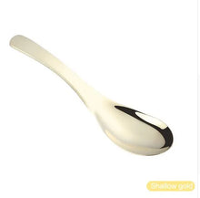 Load image into Gallery viewer, Stainless Steel Asian Soup Spoons | Korean Metal 304 Grade Kitchen Color Utensils - 1 Pc - Blue Purple Rainbow Silver Gold Rose Black