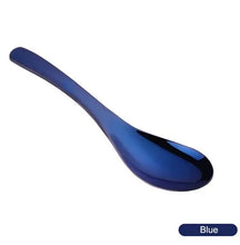 Load image into Gallery viewer, Stainless Steel Asian Soup Spoons | Korean Metal 304 Grade Kitchen Color Utensils - 1 Pc - Blue Purple Rainbow Silver Gold Rose Black