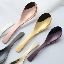 Load image into Gallery viewer, Stainless Steel Asian Soup Spoons | Korean Metal 304 Grade Kitchen Color Utensils - 1 Pc - Blue Purple Rainbow Silver Gold Rose