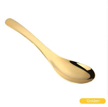 Load image into Gallery viewer, Stainless Steel Asian Soup Spoons | Korean Metal 304 Grade Kitchen Color Utensils - 1 Pc - Blue Purple Rainbow Silver Gold Rose Black