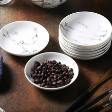 Load image into Gallery viewer, White Marble Ceramic Sauce Bowl | Small Japanese Sushi Dipping Dish - 1 Pc