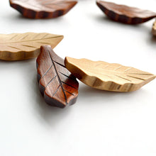 Load image into Gallery viewer, Wooden Leaf Chopstick Rest | Brown Fork Spoon Holder - 1 Pc