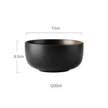 Load image into Gallery viewer, Japanese Wide Ceramic Ramen Bowl | Instant Noodle Bowl With Lid, Spoon, Chopstick Set - 1 Pc