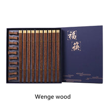 Load image into Gallery viewer, Premium Natural Wood Chinese Chopsticks Gift Box with Holder - 10 Pair Set