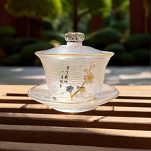 Load image into Gallery viewer, Luxury Glass Transparent Gaiwan Chinese Tea Cup | Bowl Lid Saucer