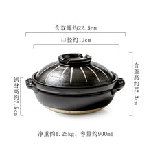 Load image into Gallery viewer, Black Donabe Pot | Ceramic Japanese Clay Rice Pots - 1 Pc