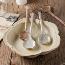 Load image into Gallery viewer, Minimalist Retro Ceramic Soup Spoon | Neutral Stoneware - 1 Pc