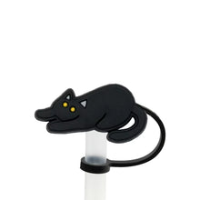 Load image into Gallery viewer, Cute Black Cat Straw Toppers | Silicone Cup Covers - 1 Pc