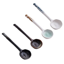 Load image into Gallery viewer, Flat Ceramic Asian Soup Spoon | Retro Long Handle Cutlery - 1 Pc