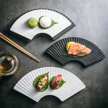 Load image into Gallery viewer, Exquisite Ceramic Fan Sushi Plates | Japanese Serving Tray - 1 Pc