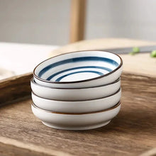 Load image into Gallery viewer, Blue Pattern Soy Sauce Dish | Small Ceramic Japanese Bowl for Sushi - 1 Pc