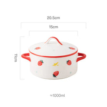 Load image into Gallery viewer, Cute Blue Fish Ceramic Ramen Bowls with Handles and Lid - 1 Pc