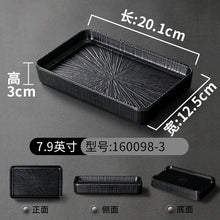Load image into Gallery viewer, Black Melamine Dinner Platters | Japanese Sushi Plates - 1 Pc