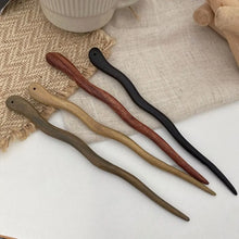 Load image into Gallery viewer, Wavy Wood Hair Stick | Minimalist Womens Hairstyle Pin - 1 Pc