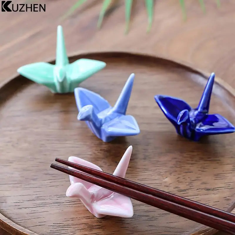 Cute Crane Chopstick Rest Ceramic Animal Utensil Chopstick Holders