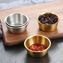 Load image into Gallery viewer, Korean Soy Sauce Dish | Gold Silver Stainless Steel Sauce Bowl for Condiments -1 Pc