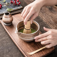 Load image into Gallery viewer, 4-Piece Matcha Bowl Whisk Scoop and Whisk Holder Set | Bamboo Wisk and Spoon with Chawan - 1 Set