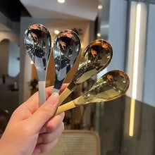 Load image into Gallery viewer, Gold & Silver Korean Soup Spoons | Asian Stainless Steel Tableware - 1 Pc