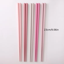 Load image into Gallery viewer, Minimalist Pink Cute Chopsticks| Hexagon Alloy Non-Slip Chopsticks - 5 pairs