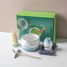 Load image into Gallery viewer, Blue Gradient Matcha Bowl | Whisk Holder Tea Towel Scoop – 7 Piece Set