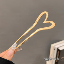 Load image into Gallery viewer, Gold & Silver Korean Heart Hair Sticks | Metal Hairstyle Pin - 1 Pc