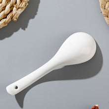 Load image into Gallery viewer, Floral Circle Ceramic Asian Soup Spoons | White Cutlery - 4 Pc Set