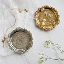 Load image into Gallery viewer, Silver & Gold Small Trinket Dish | Jewelry Tray Plate - 1 Pc