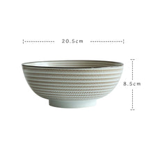 Load image into Gallery viewer, Large Japanese Ramen Bowls | Ceramic Noodle Stripe Dish - 1 Pc