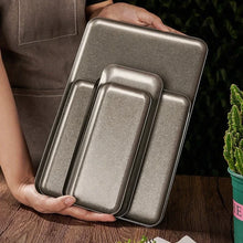 Load image into Gallery viewer, Speckled Stainless Steel Sushi Plates | Japanese Serving Tray - 1 Pc