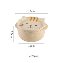 Load image into Gallery viewer, Cute Cat Ramen Bowls | Japanese Ceramic with Handle and Lid - 1 Set