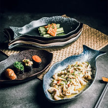 Load image into Gallery viewer, Japanese Fish Shaped Sushi Plates | Large Ceramic Serving Dish - 1 Pc