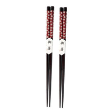 Load image into Gallery viewer, Red & Blue Cherry Blossom Chopsticks | Wooden Reusable Japanese - 2/5 Pairs