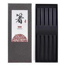 Load image into Gallery viewer, Black Textured Luxury Chopsticks Gift Set | Japanese Fiberglass Fancy Tableware - 5 Pairs