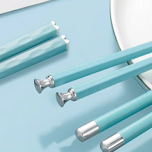 Load image into Gallery viewer, Light Blue Luxury Chopsticks | Reusable Non-Slip Chinese Tableware - 5 Pair Set
