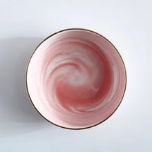 Load image into Gallery viewer, Gold & Pink Marble Soy Sauce Dish | Japanese Sushi Bowl for Dipping - 1 Pc
