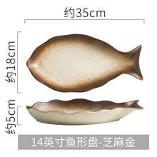 Load image into Gallery viewer, Japanese Fish Shaped Sushi Plates | Large Ceramic Serving Dish - 1 Pc
