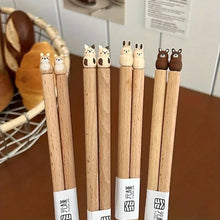 Load image into Gallery viewer, Wooden Brown Animal Cute Chopsticks | 3D Hand Carved Beech Wood - 1 Pair